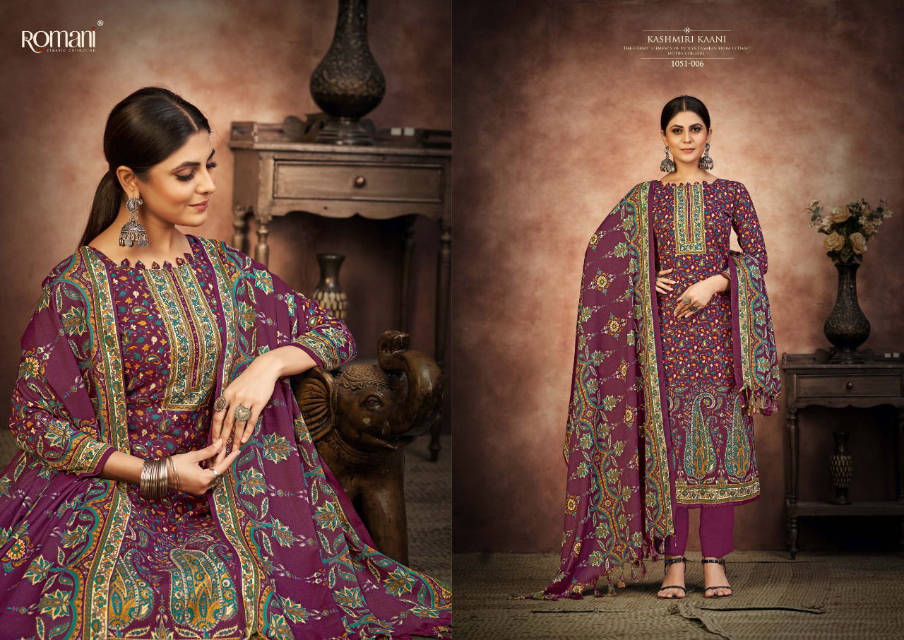 Romani Kashmiri Kaani 2 Premium Pashmina Wholesale Wollen Drees Material Collection